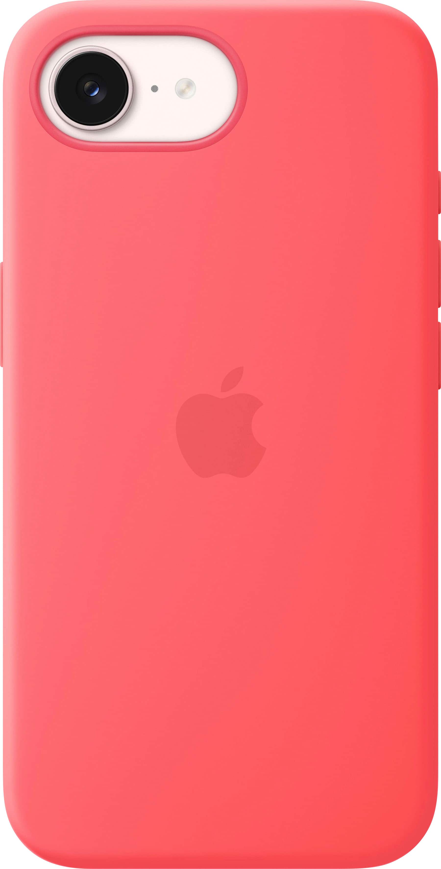Front. Apple - iPhone 17e Silicone Case with MagSafe - Bright Guava.