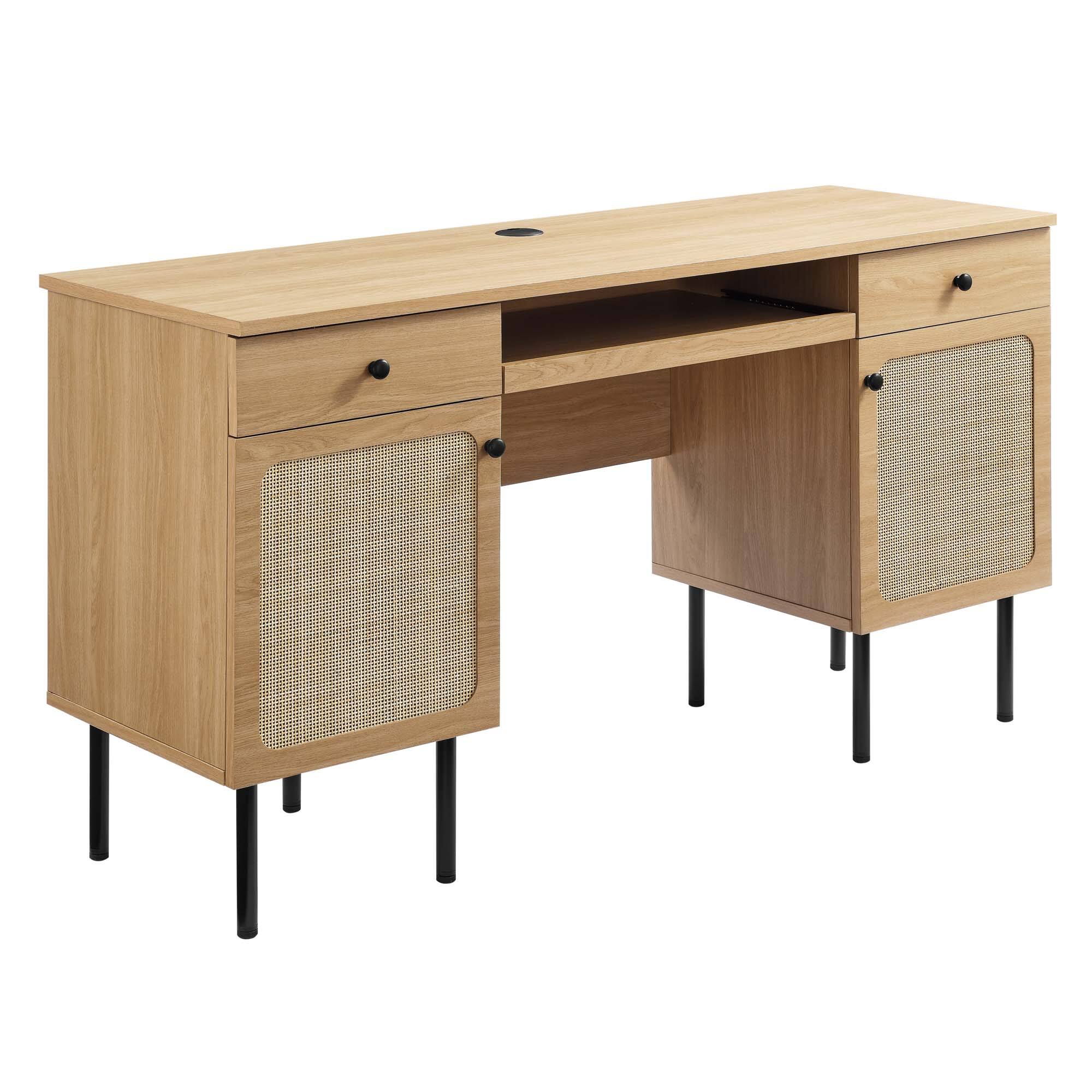 Angle. Modway - Chaucer Office Desk by Modway - Oak.