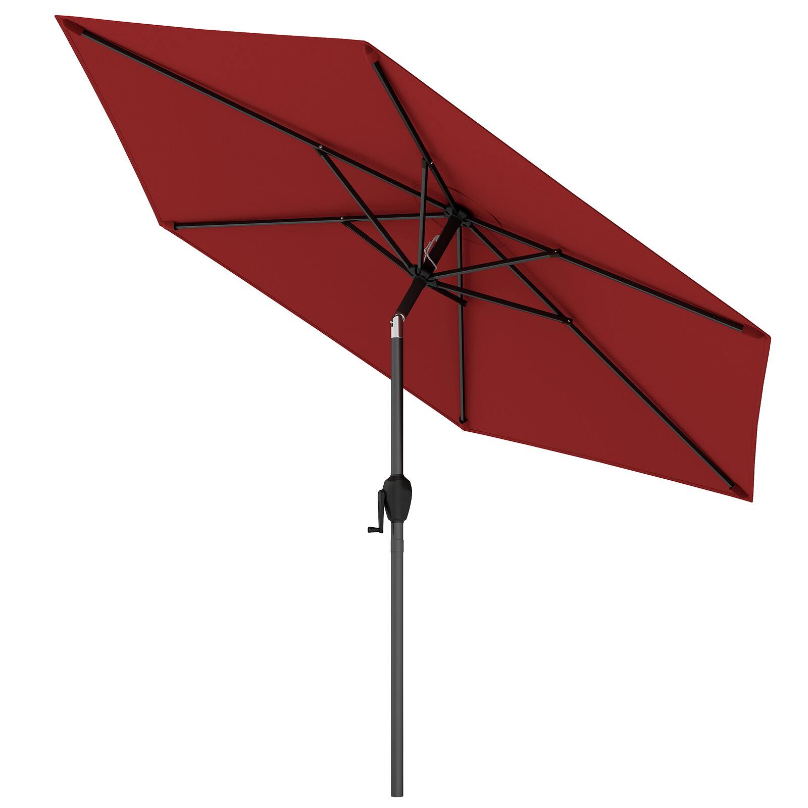 Alt View 9. Gymax - Gymax 7.5 ft Patio Umbrella Outdoor Heavy Duty Market Umbrella w/ Push Button Tilt Burgundy - Burgundy.