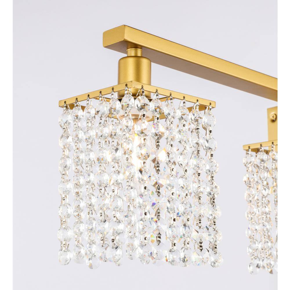 Alt View 3. Living District - Phineas 4 light Brass and Clear Crystals wall sconce - Brass And Clear Crystals.