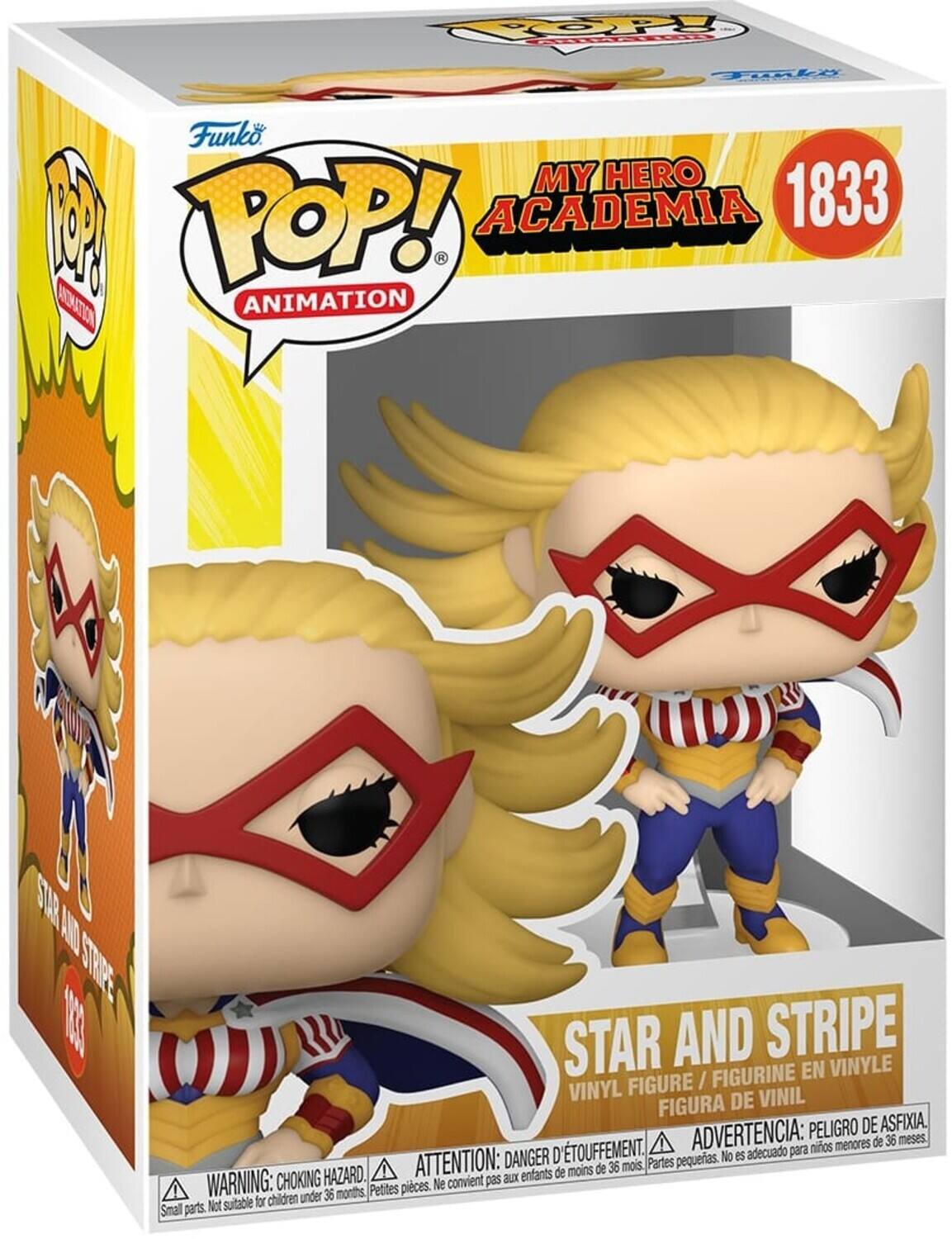 POP! Funko MY HERO POP! ACADEMIA 1833 . STAR AND STRIPE STAR AND STRIPE VINYL FIGURINE / FIGURA DE VINIL PELIGRO DE ASFIXIA. TOUFFEMENT. ADVERTENCIA: para nios menores de 36 meses. DANGER D pequeas. No es adecuado HAZARD. ATTENTION: aux enfants de moins de 36 mois Partes WARNING: CHOKING Petites pices. e convient pas for children under 36 months Smal parts Not suitable