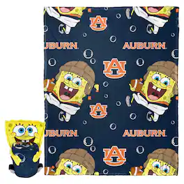 Northwest - Auburn Tigers Spongebob Squarepants Hugger Blanket - Multicolor