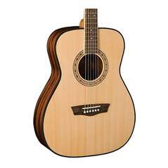 Left. Washburn - Washburn Apprentice Series F5 Folk Acoustic Guitar Natural - Brown.