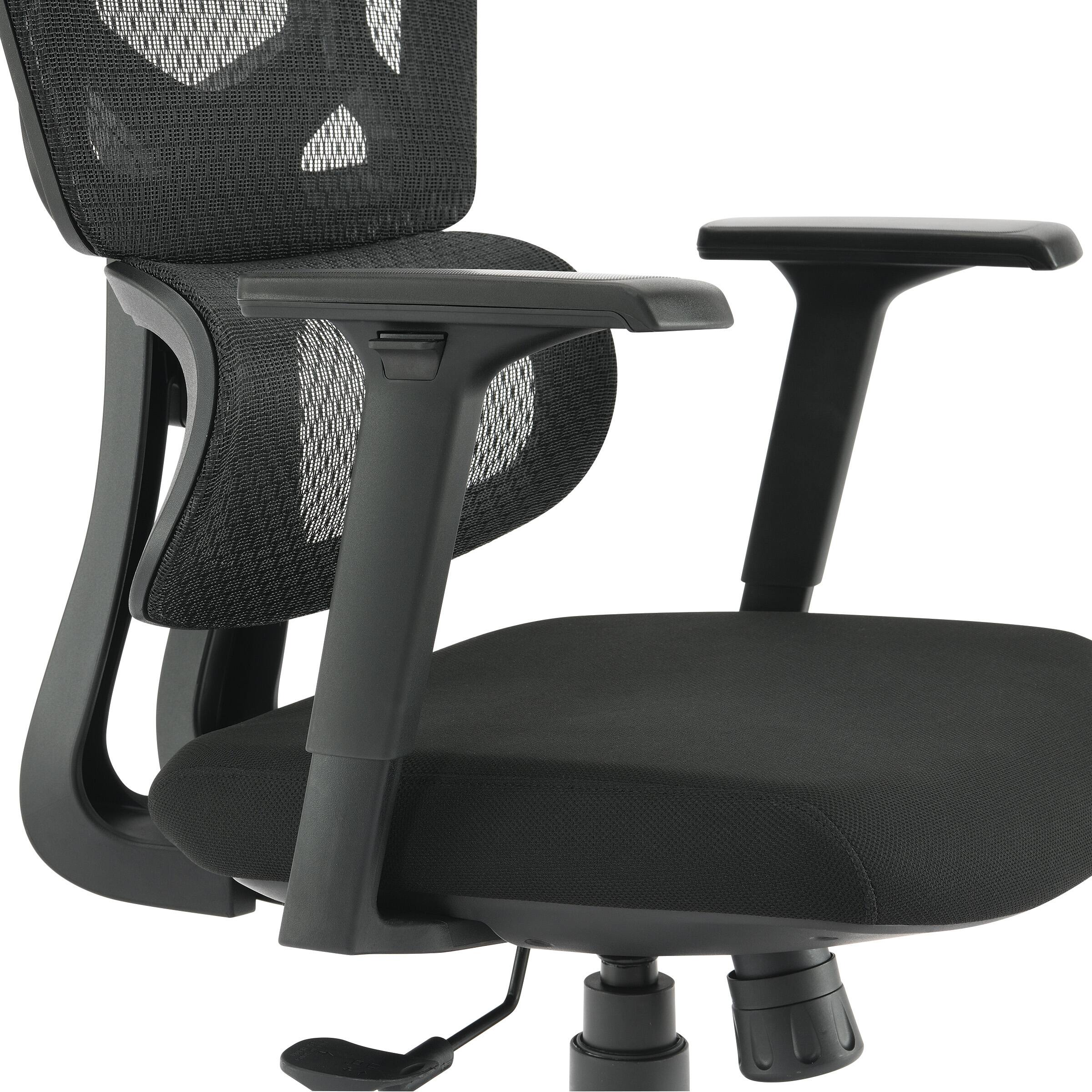 Alt View 15. OSP Home Furnishings - Mesh Back with Adjustable Arms on Nylon Base - Black.