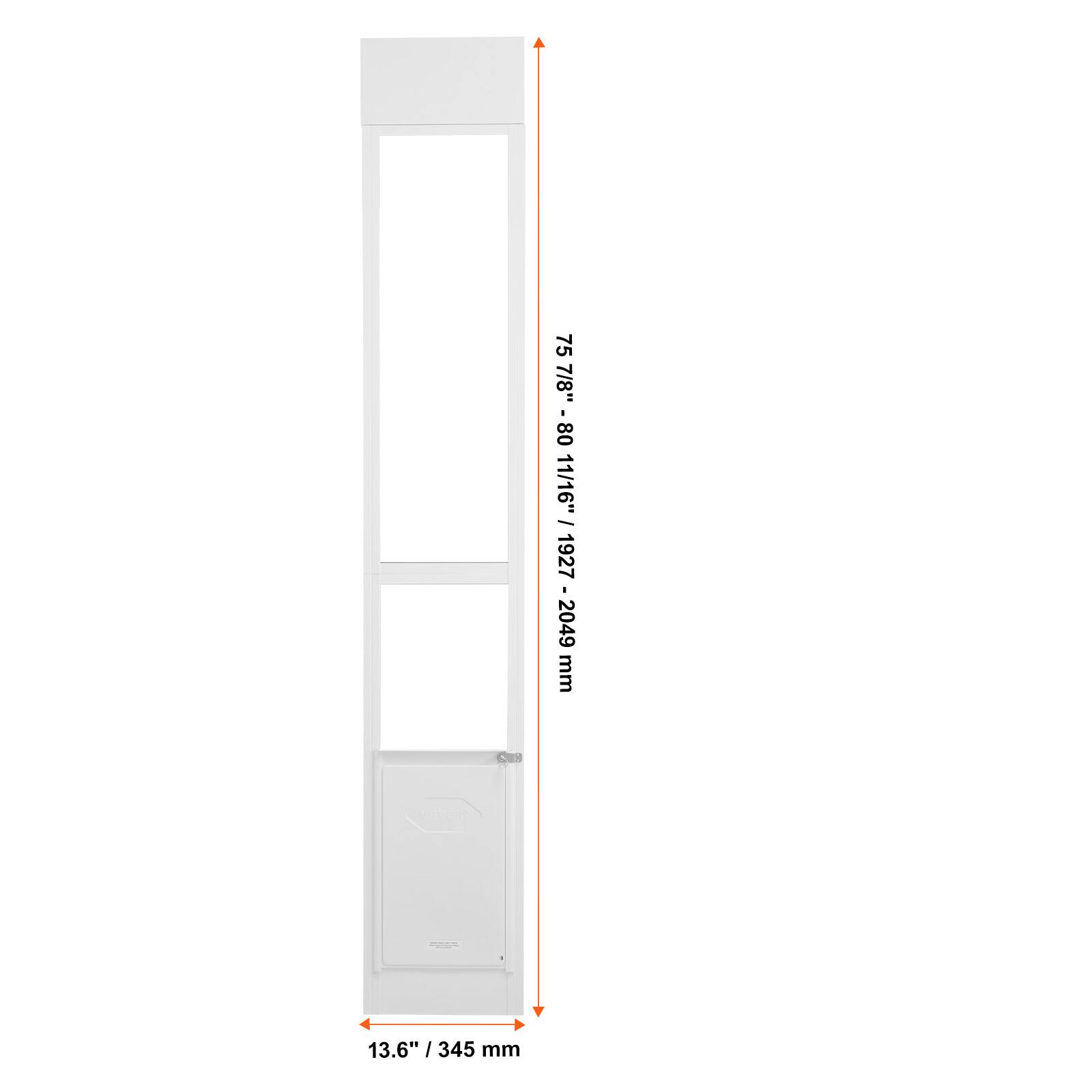 75 7/8" - 80 11/16" (1927 mm)  
13.6" / 345 mm