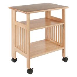 FurniFact - Solid wood computer desk with foldable keyboard tray - Natural