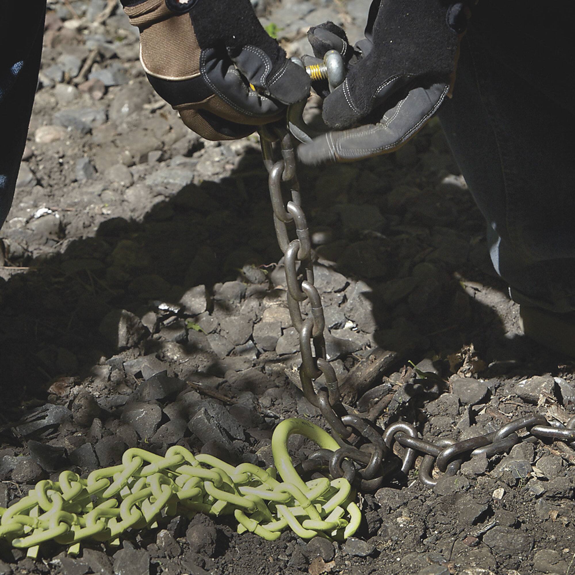 Alt View 4. Brush Grubber - Brush Grubber Heavy Duty 4 Foot Triple Chain ATV and UTV Shrub and Clump Grubber - Green.