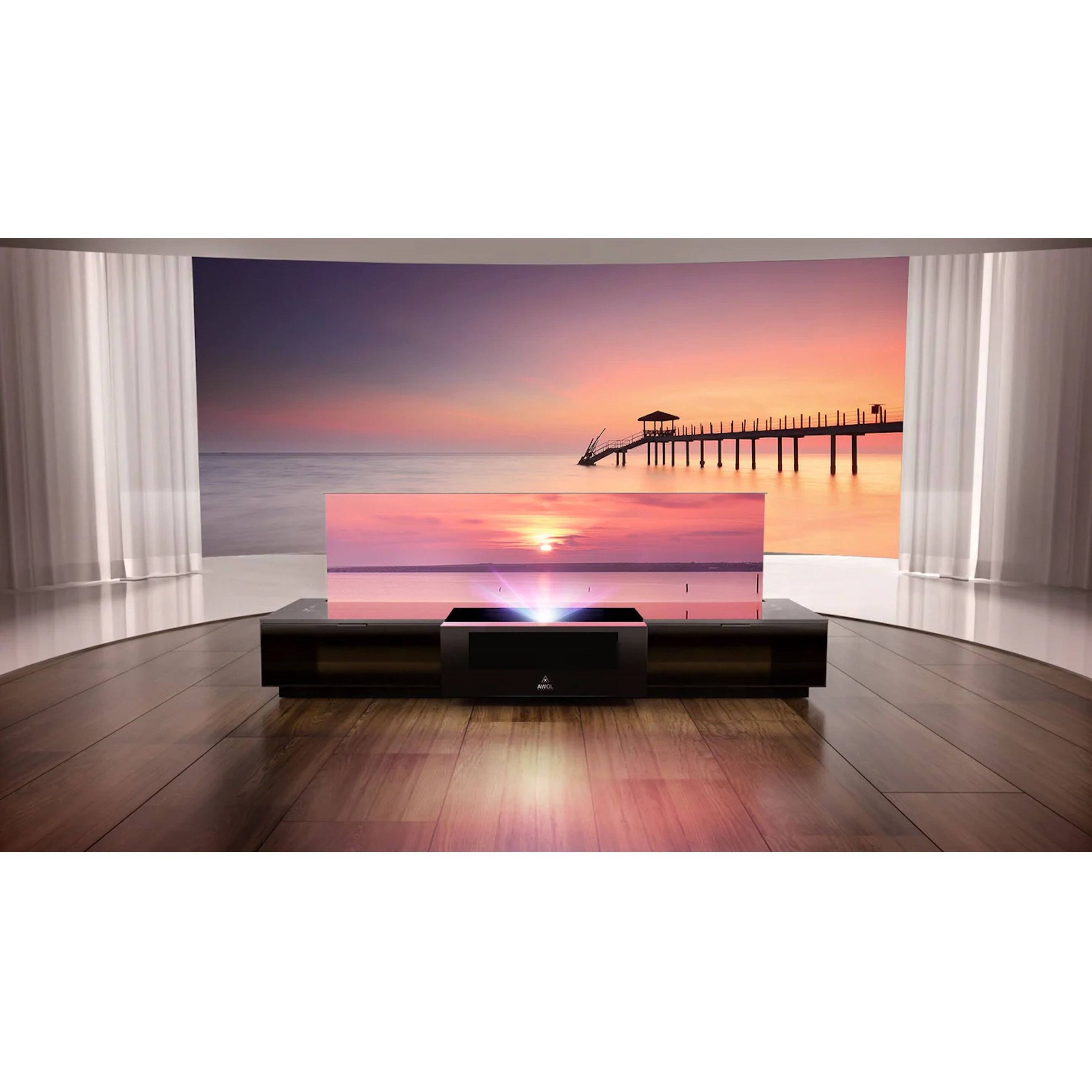 Alt View 18. AWOL Vision - 4K UHD Smart Triple  Laser Vanish TV ，Ultra Short Throw Projector with ALR Screen , HDR10+, Dolby Vision - Black.