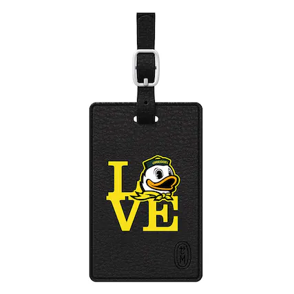 Front. OTM Essentials - Black Oregon Ducks Love Bag Tag - Black.