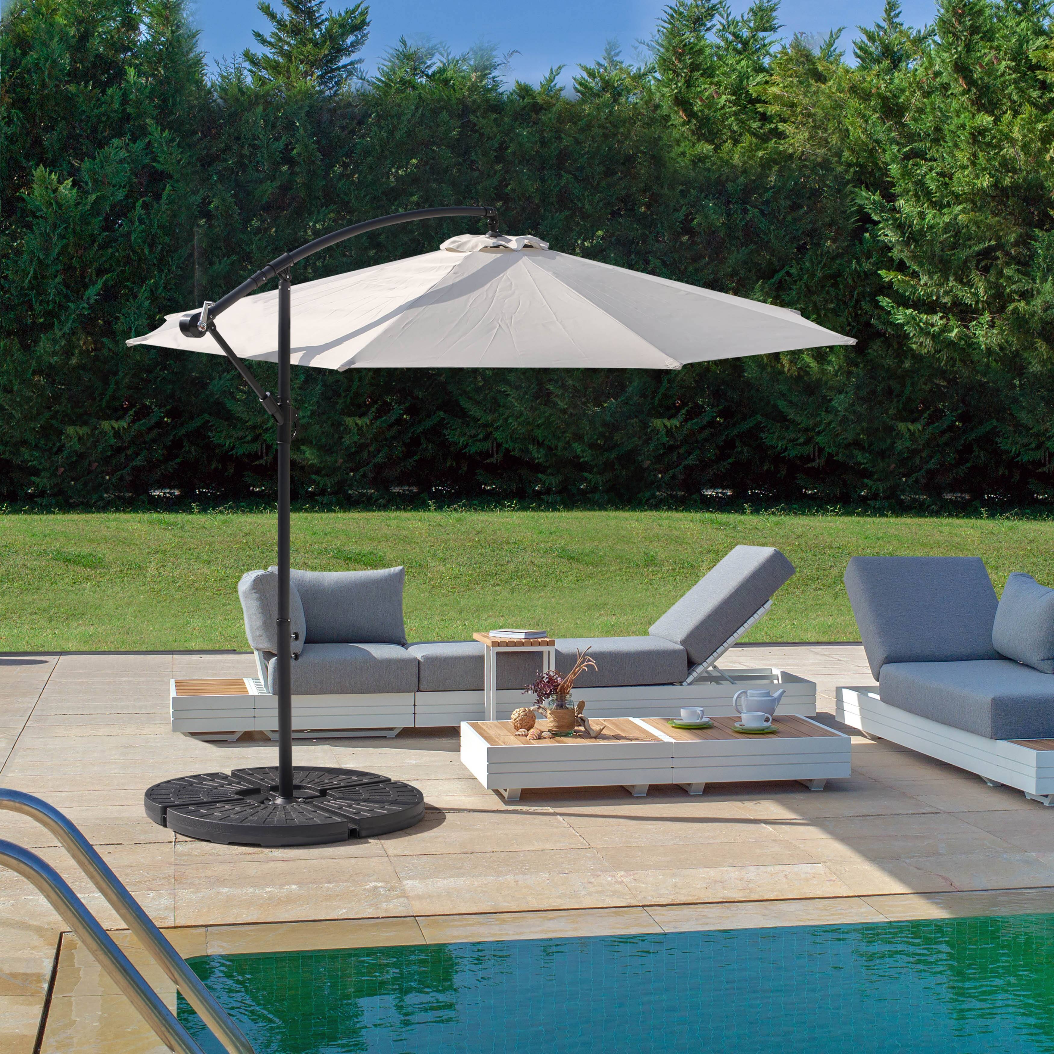 Alt View 1. Nuu Garden - Outdoor 4-Piece 52L Fan-shaped Patio Umbrella Base, HDPE Plastic, Black - Black.