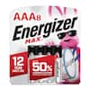Front. Energizer - MAX AAA Batteries (8 Pack), Triple A Alkaline Batteries - Silver.