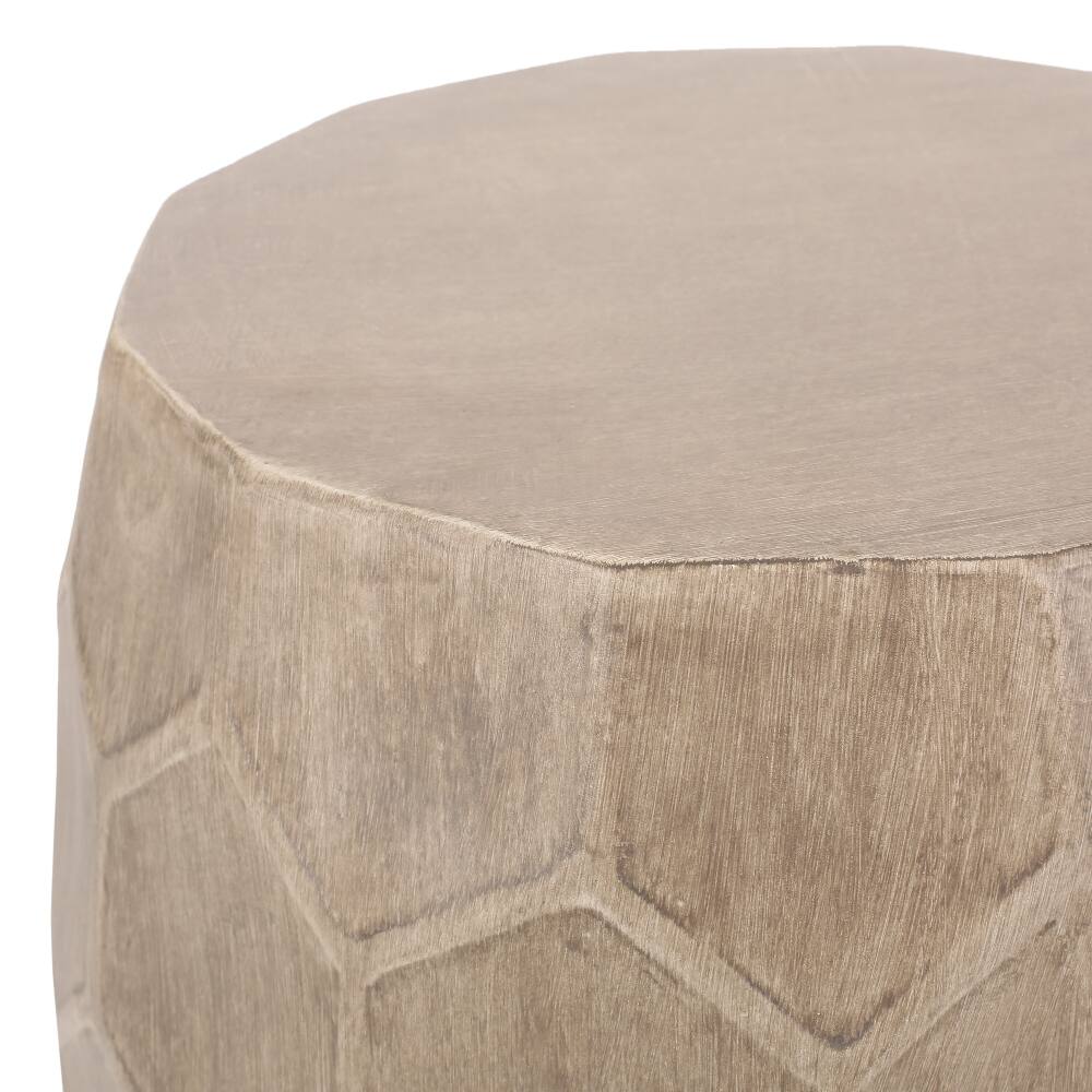 Alt View 2. Loheer - Loheer Lightweight Concrete Side Table Boho Outdoor End Table - Natural.