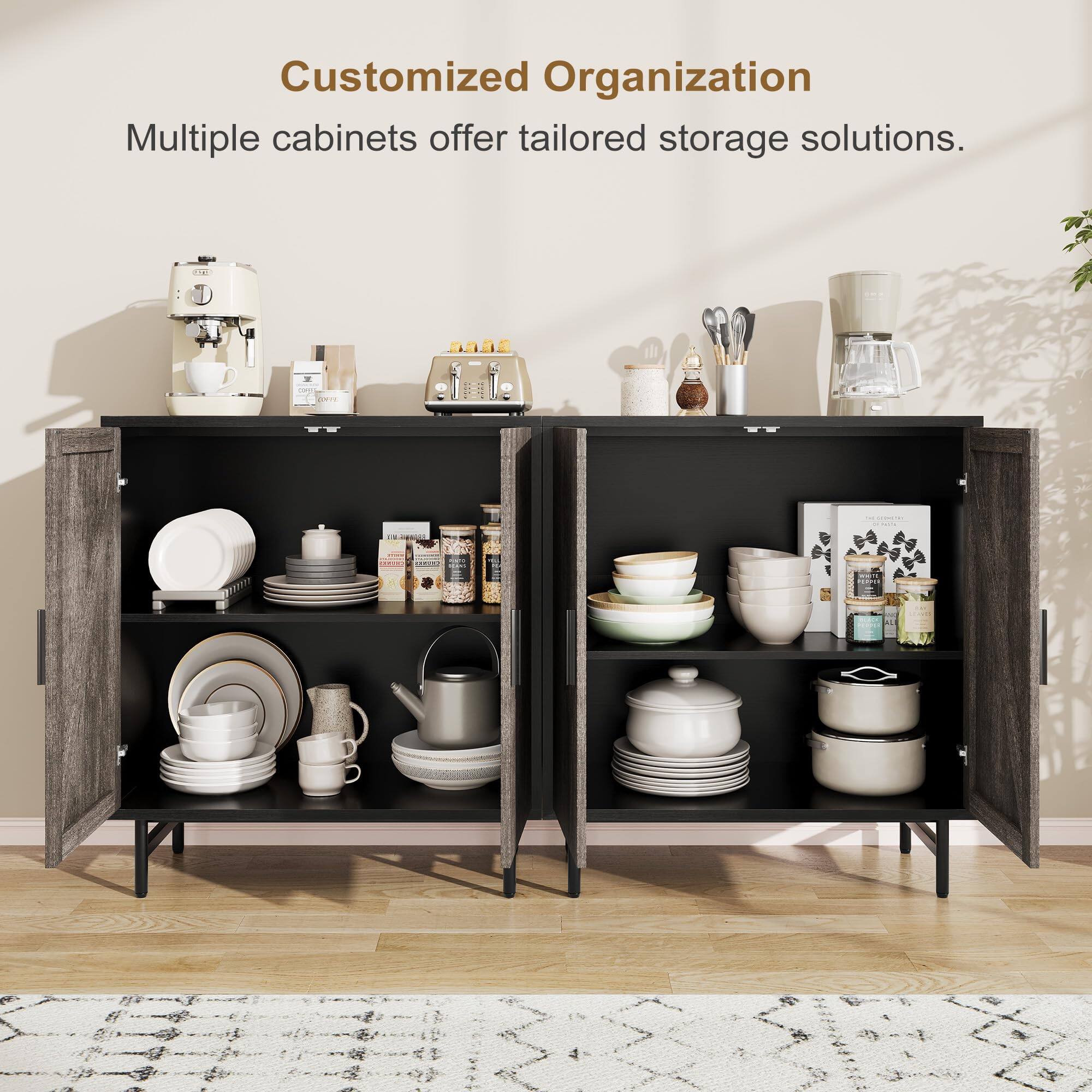 Customized Organization  
Multiple cabinets offer tailored storage solutions.
