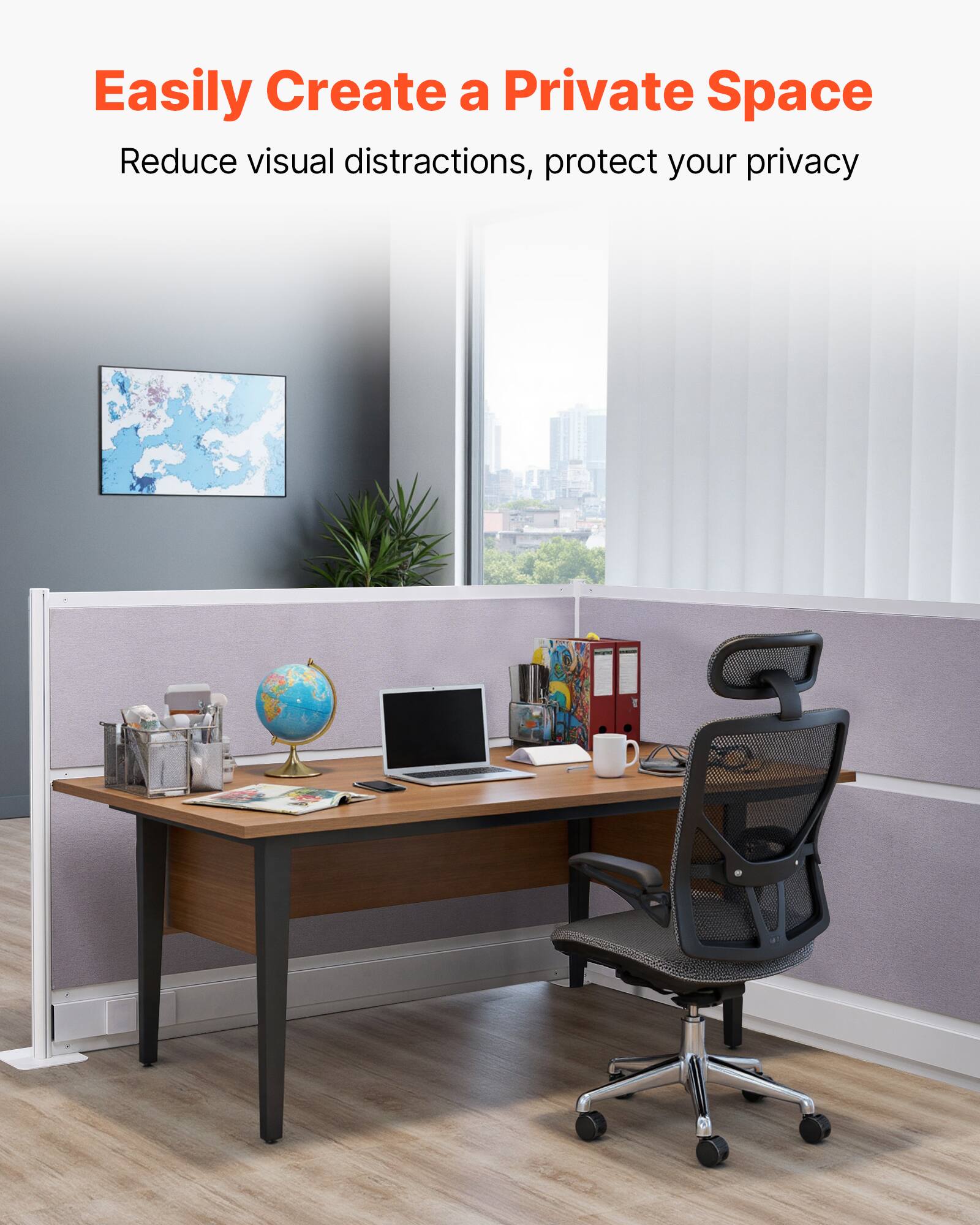 Easily Create a Private Space  
Reduce visual distractions, protect your privacy