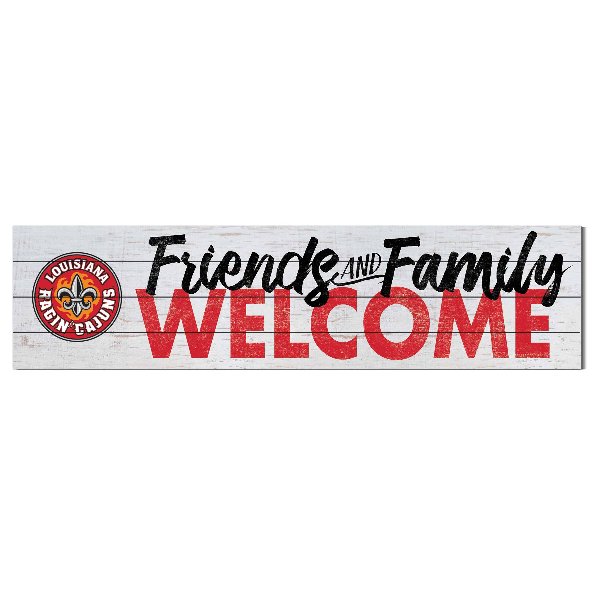 White Louisiana Ragin' Cajuns 10'' x 40'' Friends & Family Welcome Sign