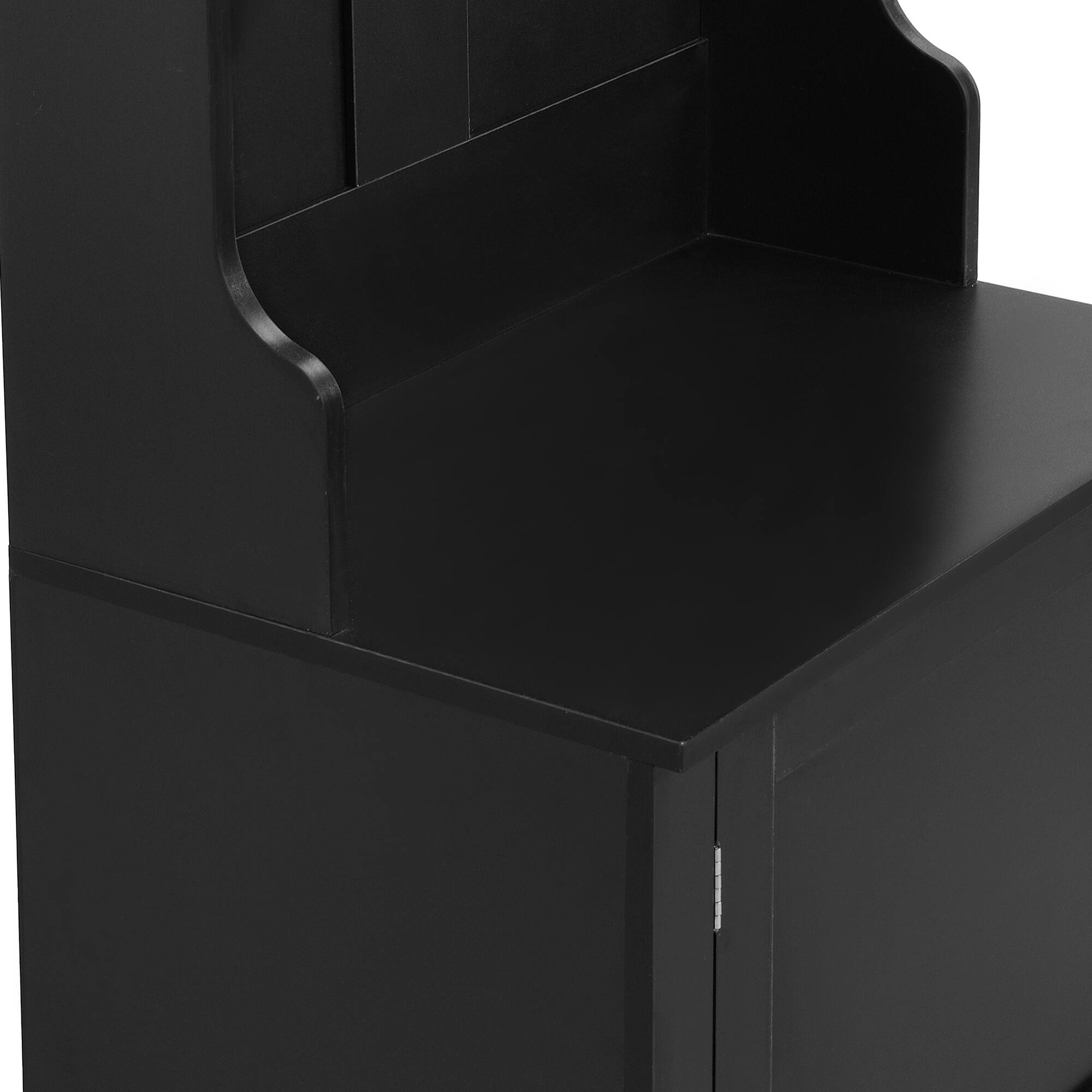 Alt View 10. GOODSILO - Slim Hall Tree with Cabinet and Hooks, Multi-functional Storage Bench for Hallway and Living Room - Black.