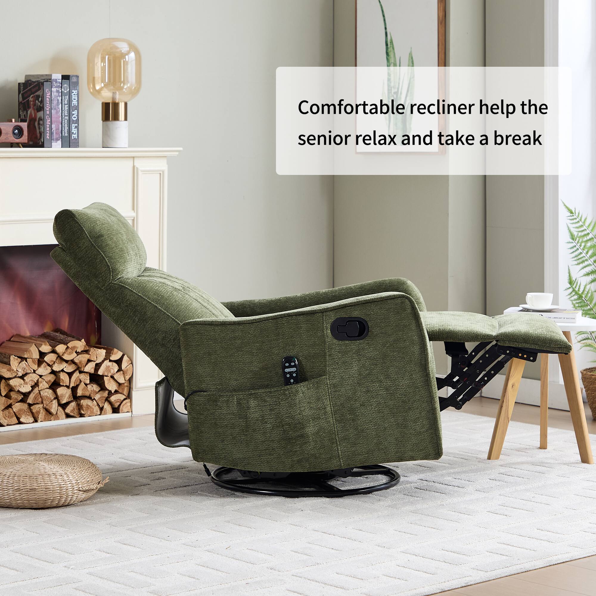 Comfortable recliner help the senior relax and take a break