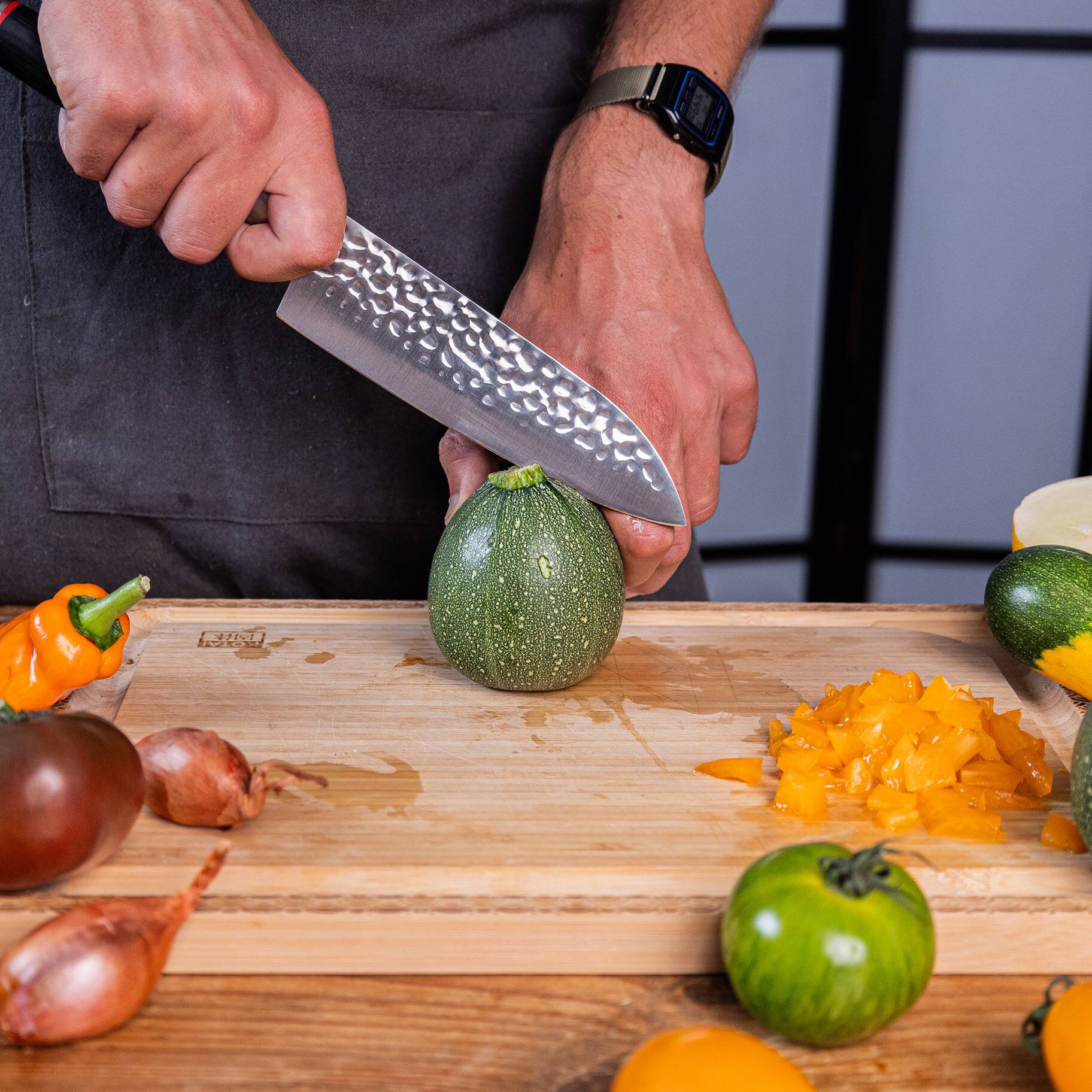 Alt View 3. KOTAI - Santoku 7-inch Multi-Purpose Kitchen Knife | PAKKA Collection.