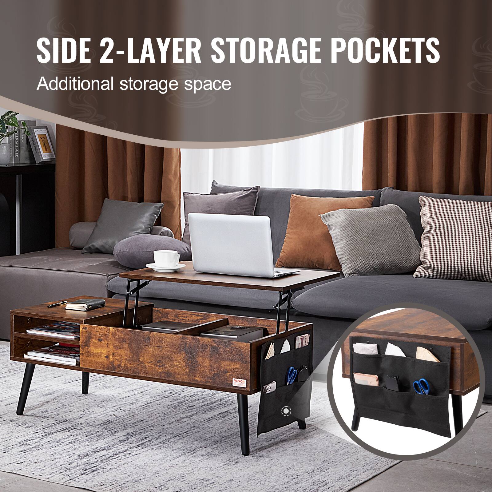 SIDE 2-LAYER STORAGE POCKETS Additional storage space - TI OD