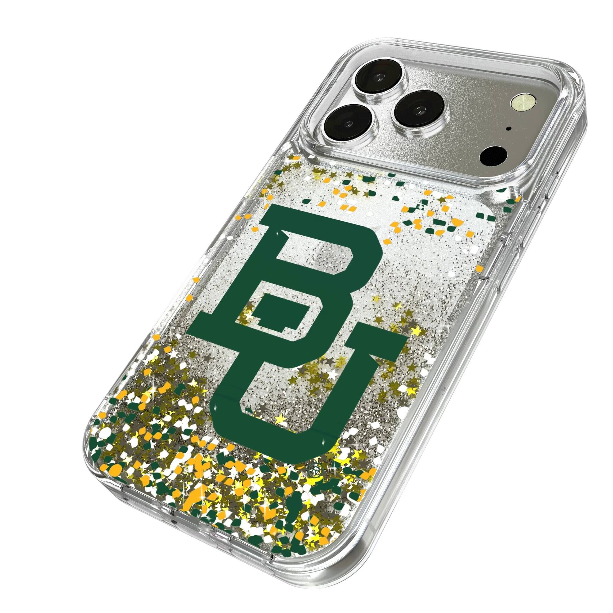 Alt View 1. Keyscaper - Baylor Bears iPhone Glitter Case with Confetti Design - 17 - Multicolor.
