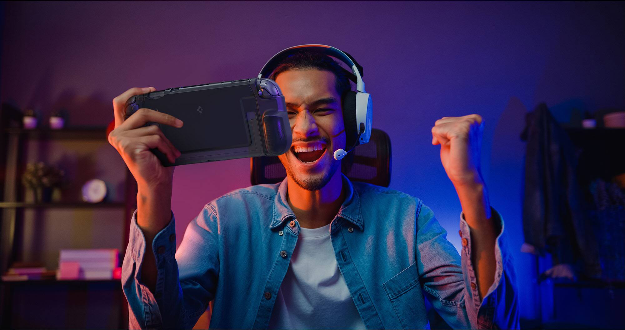 Alt View 10. Spigen - Dual Grip Case for Nintendo Switch 2 - Black.