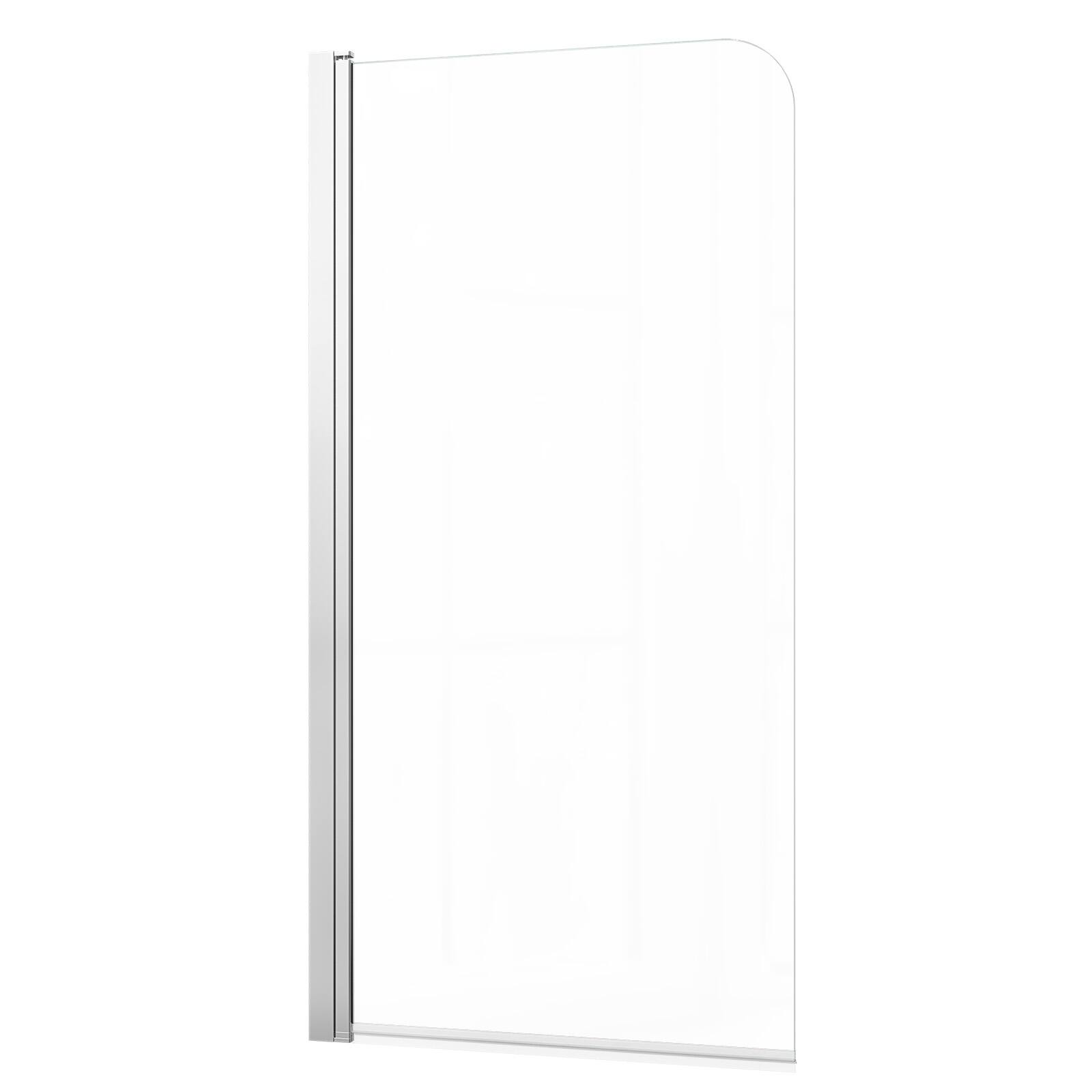 Alt View 5. VEVOR - Bathtub Shower Door 27.5" W x 55" H Frameless Pivot Tub Door, 1/4" Clear Tempered Glass, Easy-Clean Nano Coating - Bright Silver.