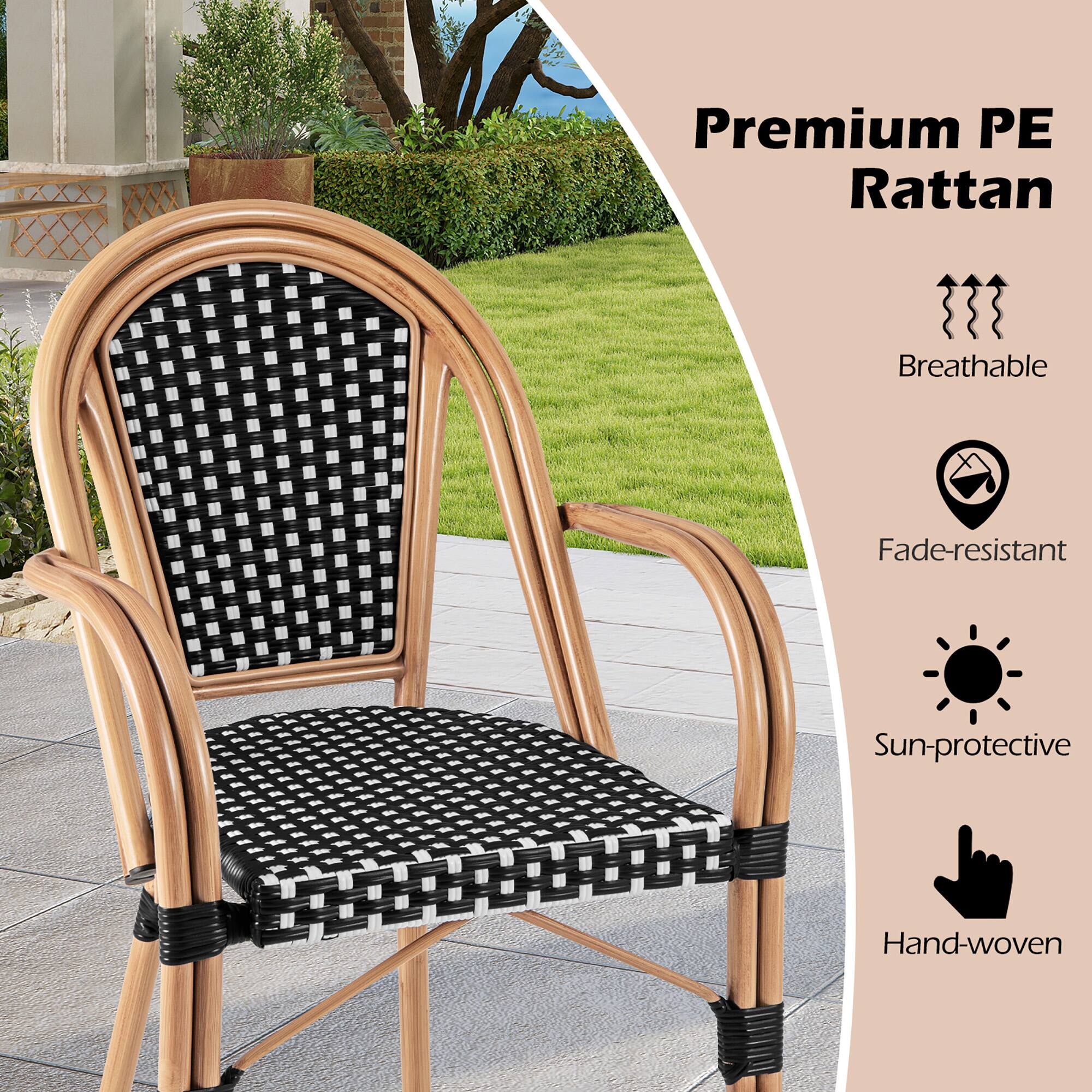 Premium PE Rattan

- Breathable
- Fade-resistant
- Sun-protective
- Hand-woven