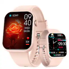 PRIMEPLUS - 1.83" Smart Watch, 24/7 HR/BP/SpO2/Sleep Monitor, 100+ Sports, 10 Days Battery, BT Call, IP67 - Pink - (2025)