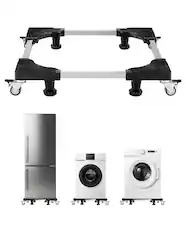 Front. VEVOR - Fridge Stand Mobile Base, 1100 lbs Load Capacity, Washing Machine Stand with 8 Locking Twin Wheels and 4 Brakes - Black.