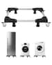 VEVOR - Fridge Stand Mobile Base, 1100 lbs Load Capacity, Washing Machine Stand with 8 Locking Twin Wheels and 4 Brakes - Black