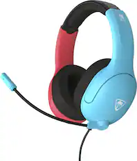Front. Turtle Beach - Airlite Fit Wired Over-Ear Gaming Headset for Nintendo Switch, Nintendo Switch Lite & Nintendo Switch - OLED Model - Neon Blue & Red.