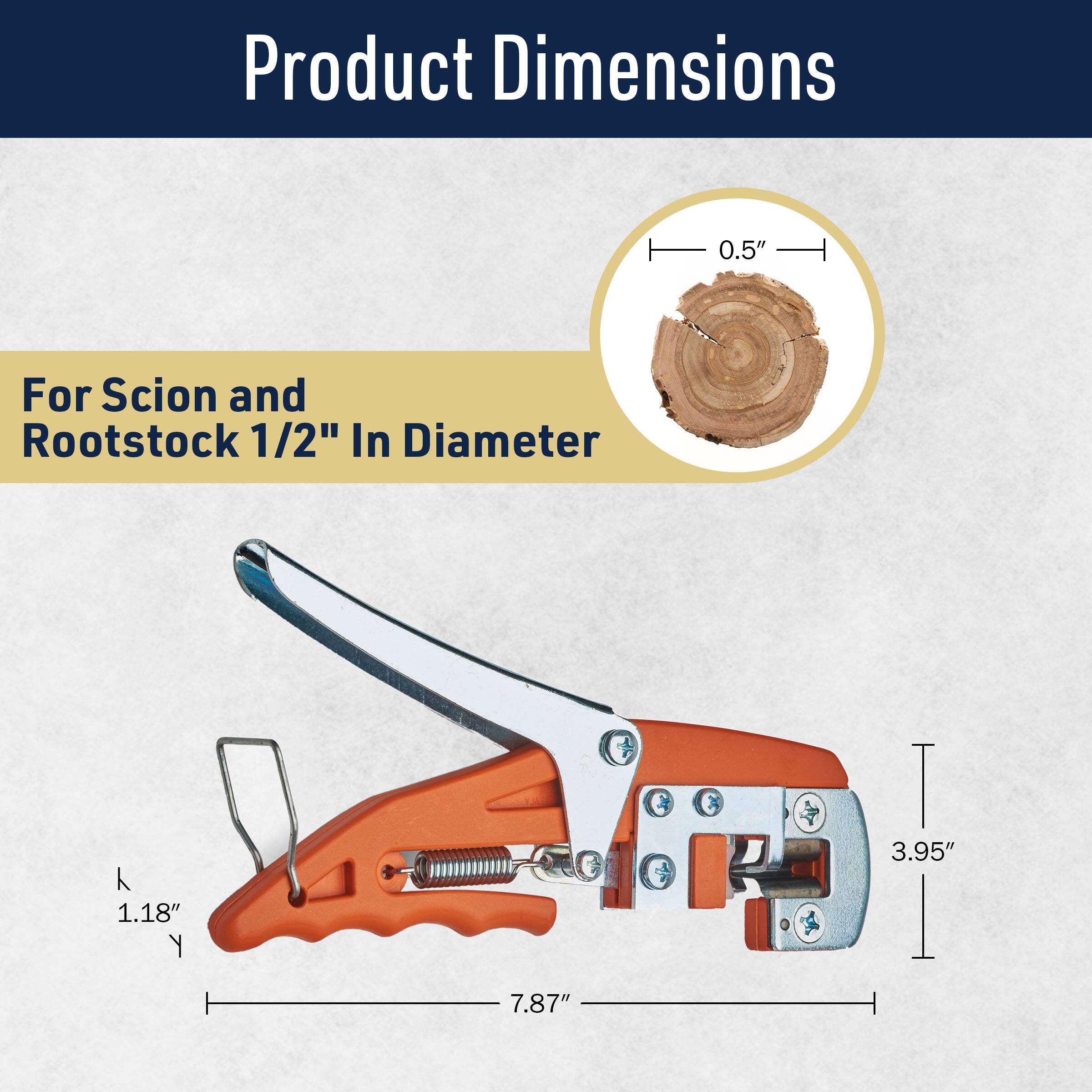 Product Dimensions

For Scion and Rootstock 1/2" In Diameter

- 0.5" (thickness)
- 1.18" (height)
- 3.95" (width)
- 7.87" (length)