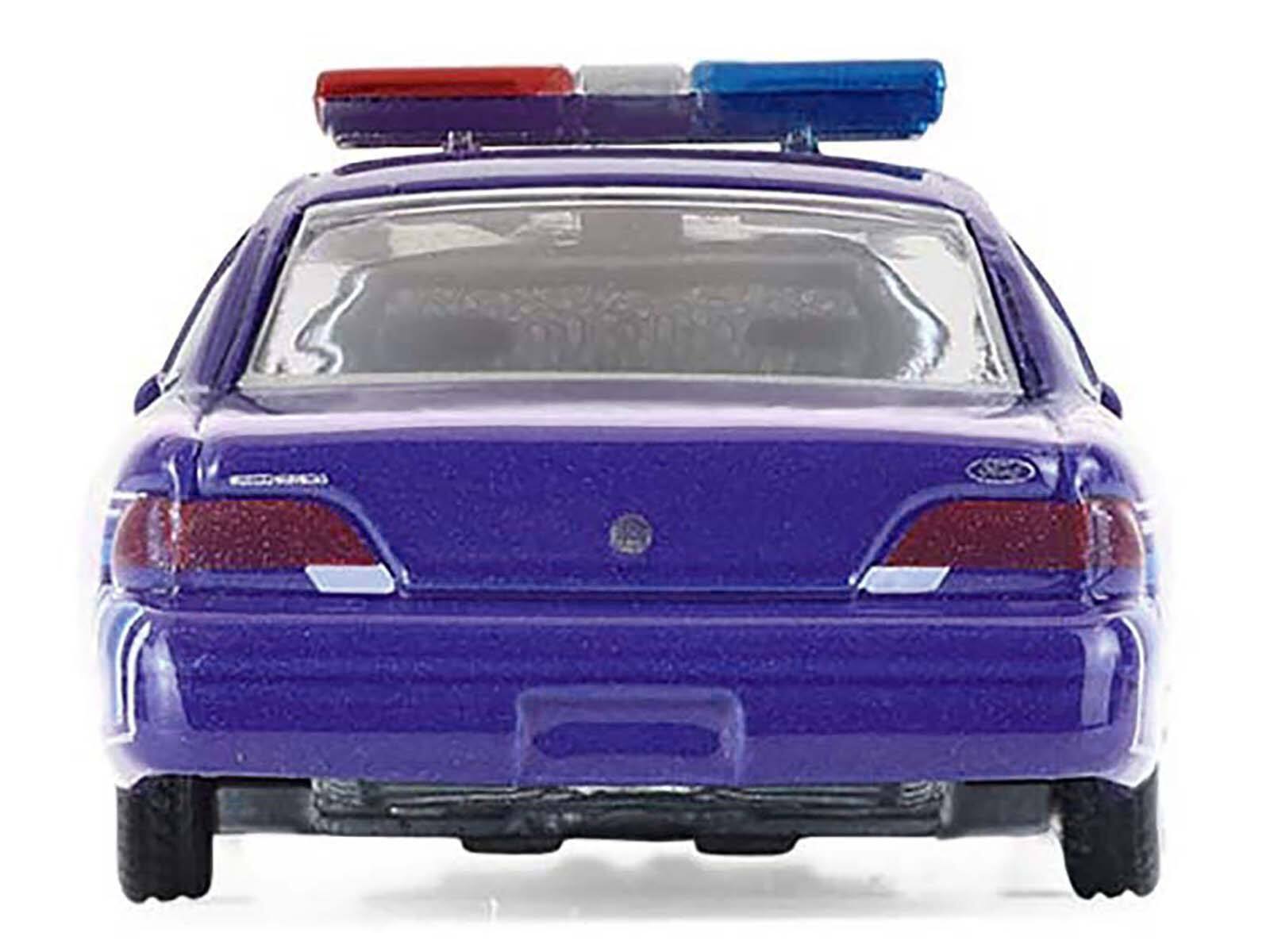Alt View 5. Greenlight - 1992 Ford Crown Victoria Lowrider Blue with Graphics and Lightbar 1/64 Scale Diecast Model Cars by Greenlight.