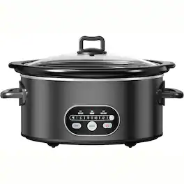 Sweet - 6QT Slow Cooker, Programmable Multi Cookers with 3 Temperature - Black