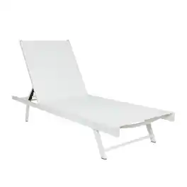 Mondawe - Outdoor Chaise Lounge Chairs Set of 2 with Adjustable Backrest - White