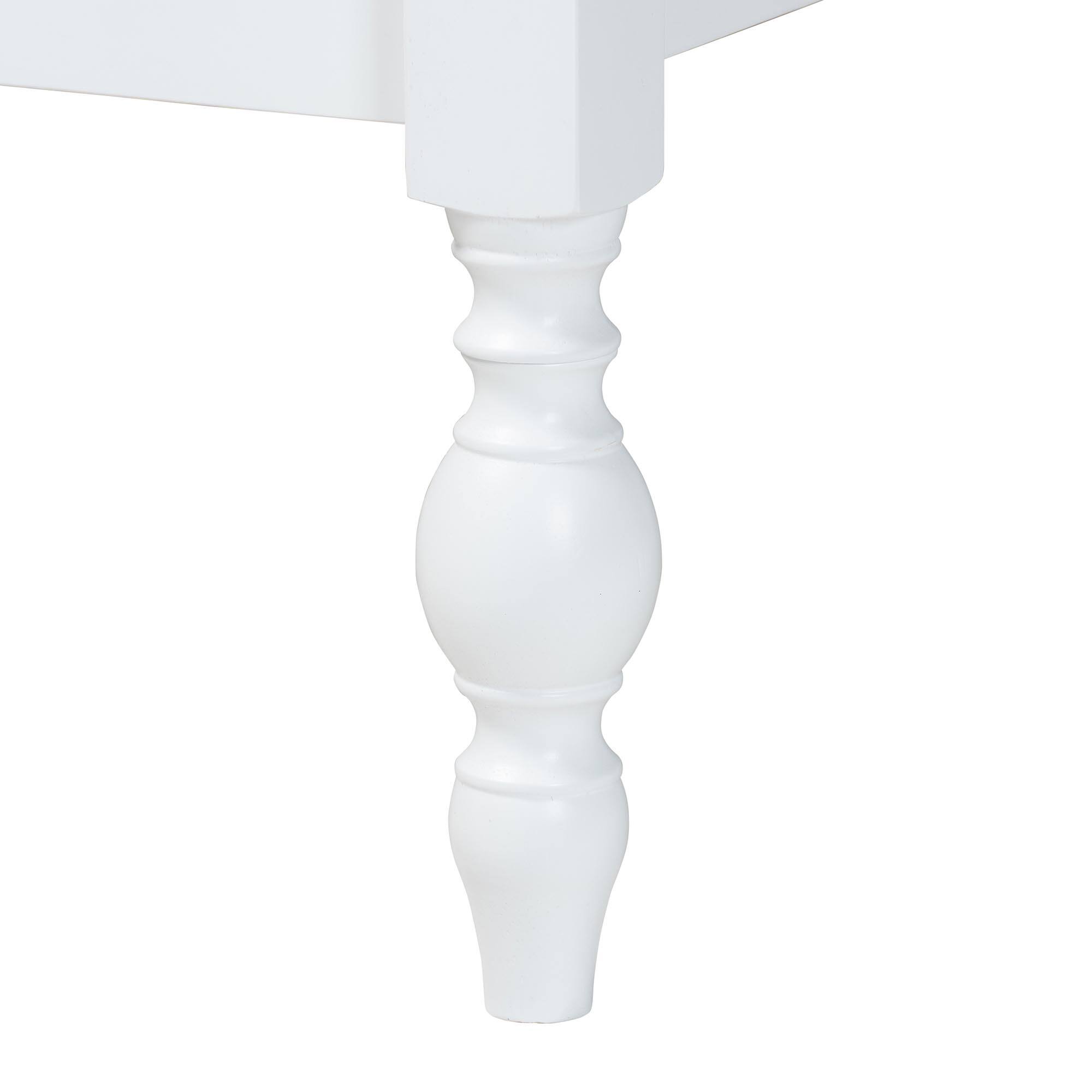 Alt View 5. Baxton Studio - Denita Spindle 4-Piece Bedroom Set - Farmhouse Platform Bed with Matching Dresser and 1-Drawer Nightstands, Queen - White.