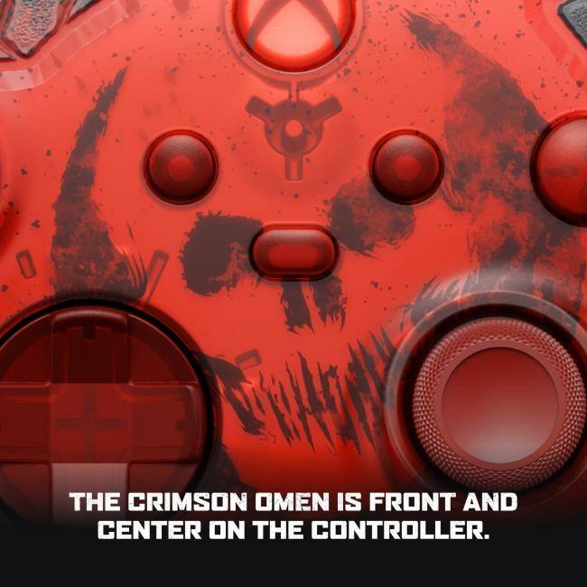 The Crimson Omen is front and center on the controller.