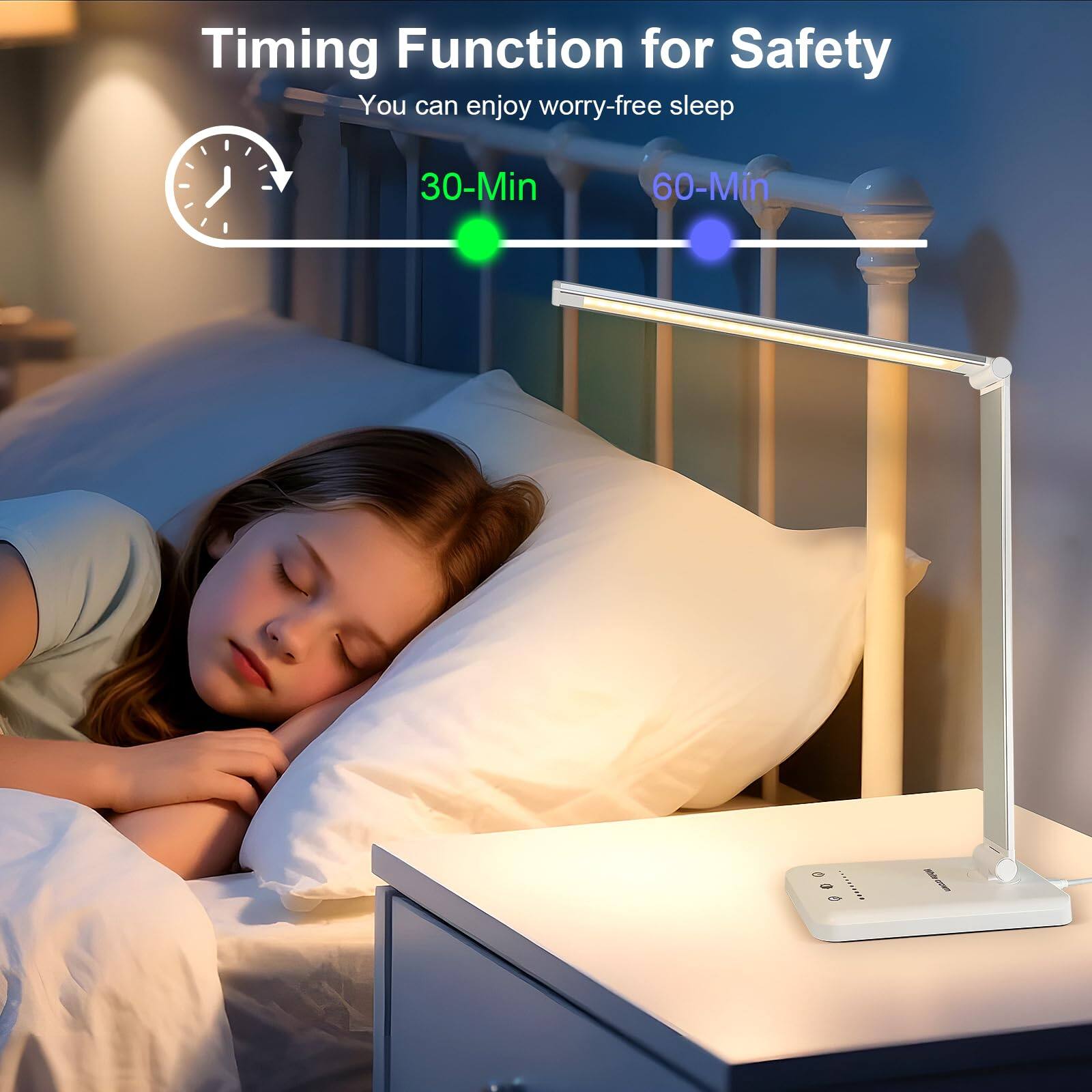 Timing Function for Safety  
You can enjoy worry-free sleep  

30-Min  
60-Min