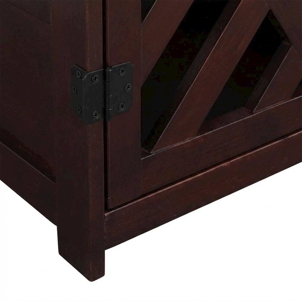 Alt View 1. FurniFact - Espresso Wooden End Table with Sturdy Frame and Classic Design - Espresso.