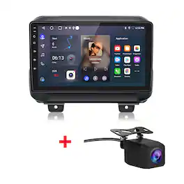 Junsun - Backup Camera carplay 2+64GB Android15 9" For Jeep Wrangler 2018-2021 Car Stereo Radio GPS Navi SWC WIFI RDS DSP BT FM - Black