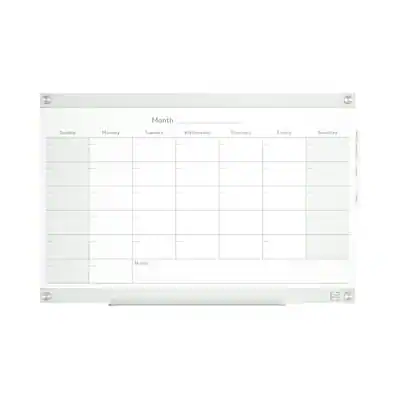 Front. TRU RED - TRU RED™ Templated Magnetic Glass Dry-Erase Whiteboard, 3' x 2' (TR62139).