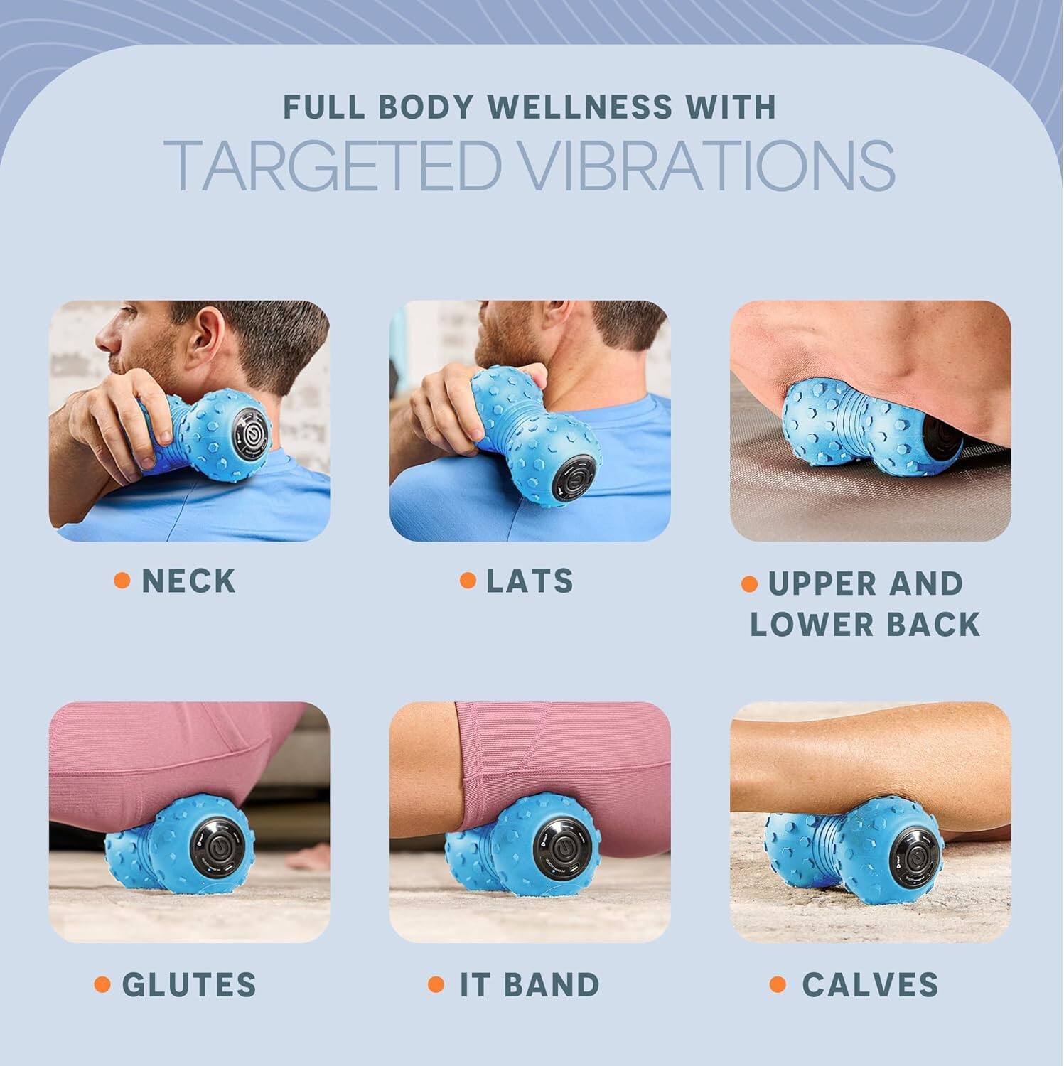 FULL BODY WELLNESS WITH TARGETED VIBRATIONS

- NECK
- LATS
- UPPER AND LOWER BACK
- GLUTES
- IT BAND
- CALVES