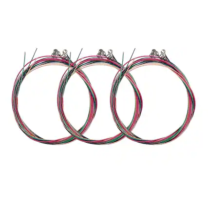 Front. Kitcheniva - 3 Sets of 6 Guitar Strings Replacement Steel String For Acoustic Guitar - Multicolor.