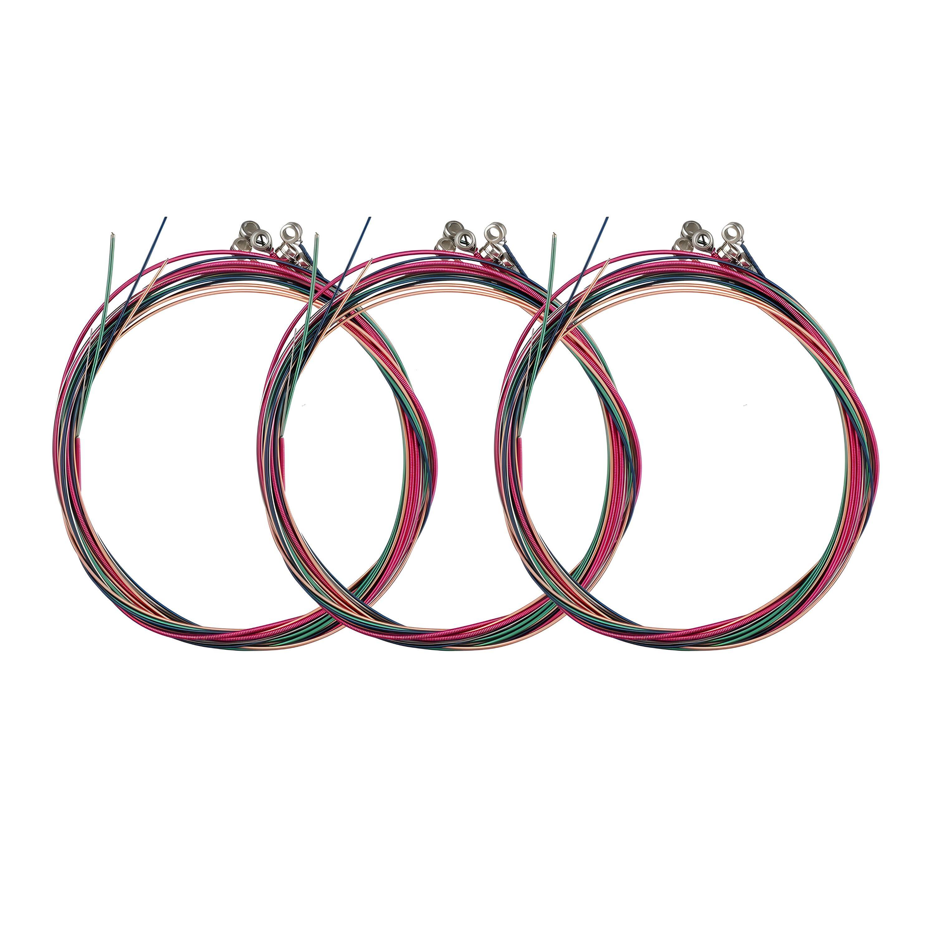 Kitcheniva - 3 Sets of 6 Guitar Strings Replacement Steel String For Acoustic Guitar - Multicolor