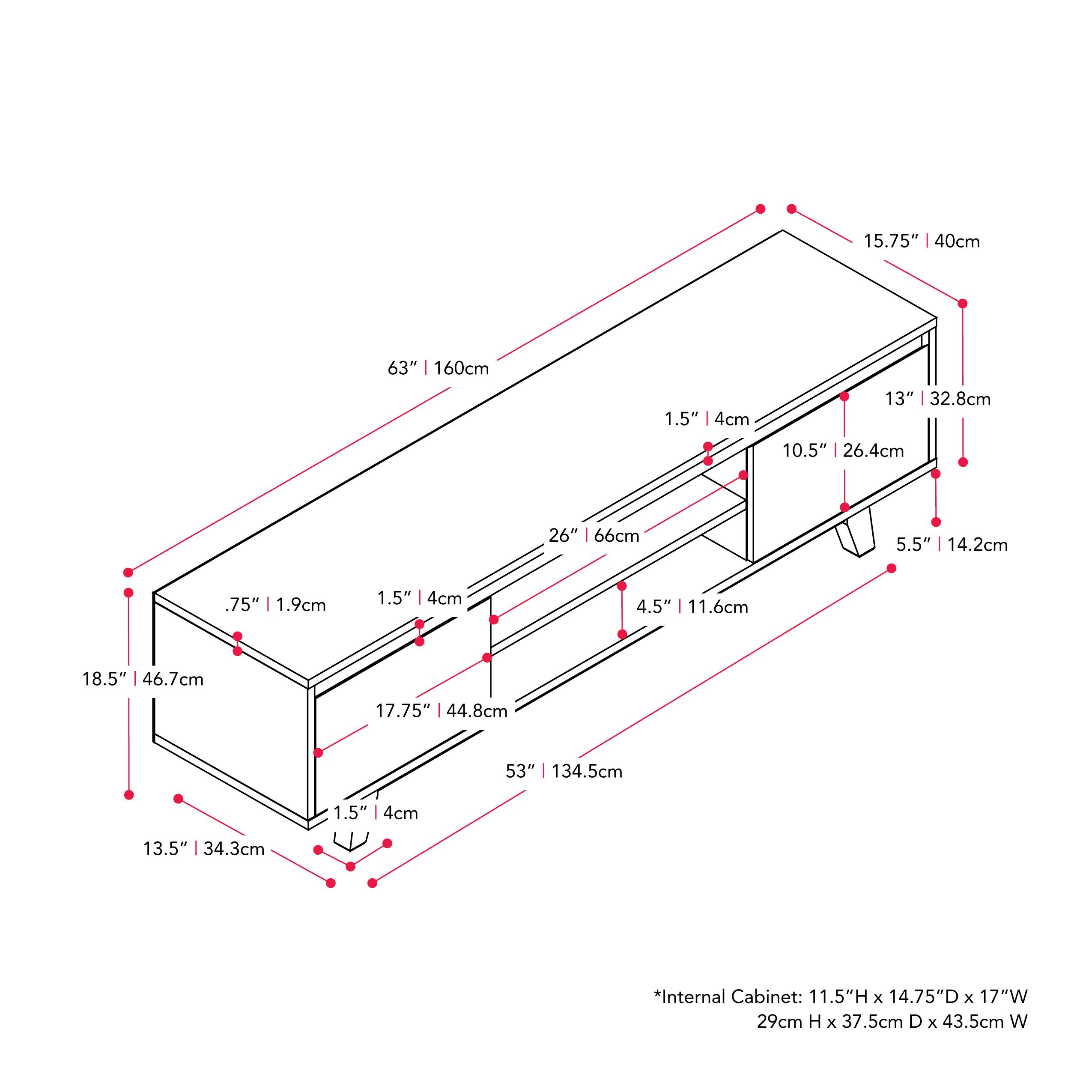 Alt View 11. CorLiving - Fort Worth TV Stand with Cabinets for Most TVs up to 68" - Dark Brown.