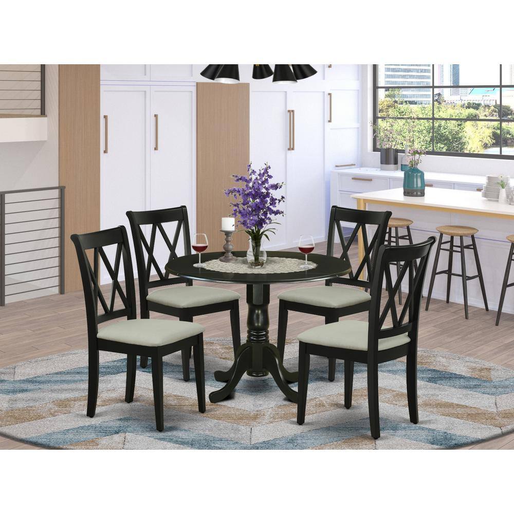 Left. East West Furniture - Dining Room Set Black - Brown.