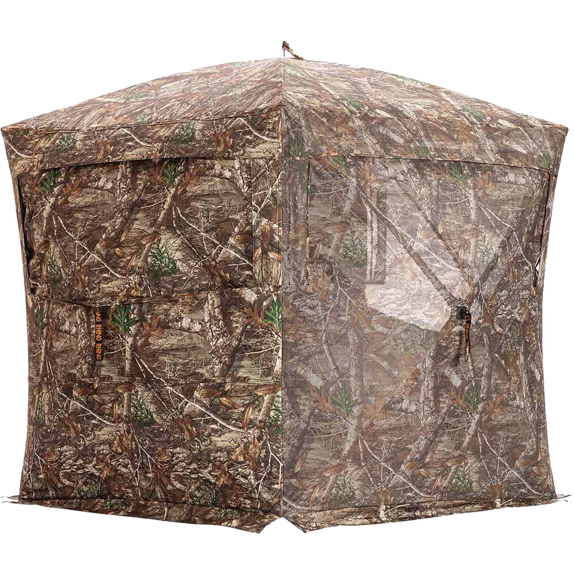 Front. Rhino - Rhino 180 Pro Hunting See-Through Blind with Full Size Door - Mossy Oak Country - Mossy Oak Country.