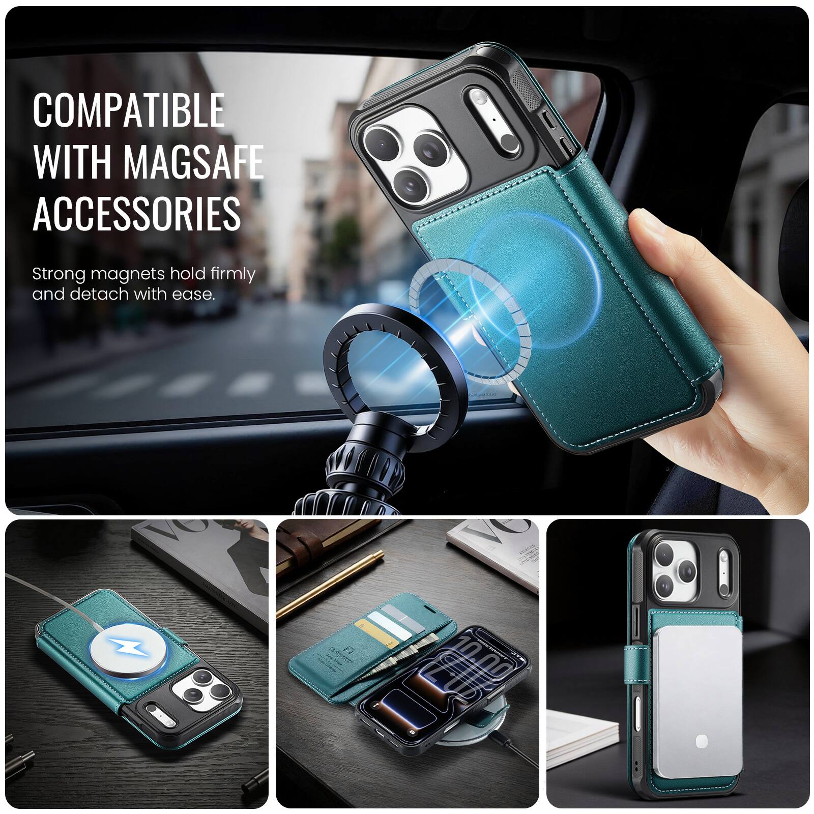 COMPATIBLE WITH MAGSAFE ACCESSORIES

Strong magnets hold firmly and detach with ease.