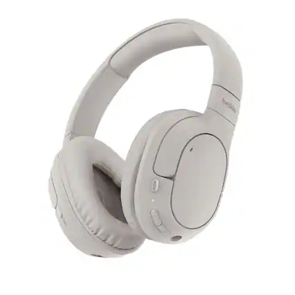 Front. Belkin - SoundForm Surround Wireless Over-Ear Headphones - Sand.