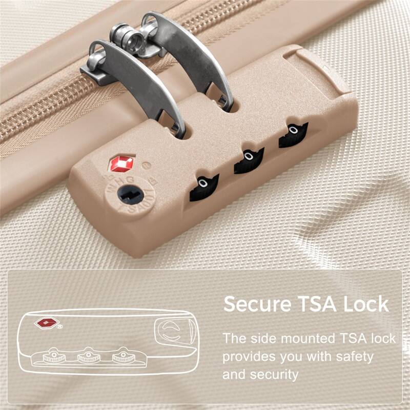 Secure TSA Lock  
The side mounted TSA lock provides you with safety and security